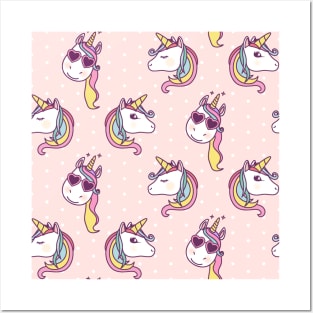 Unicorn Pattern Design Art Lover Gift Posters and Art